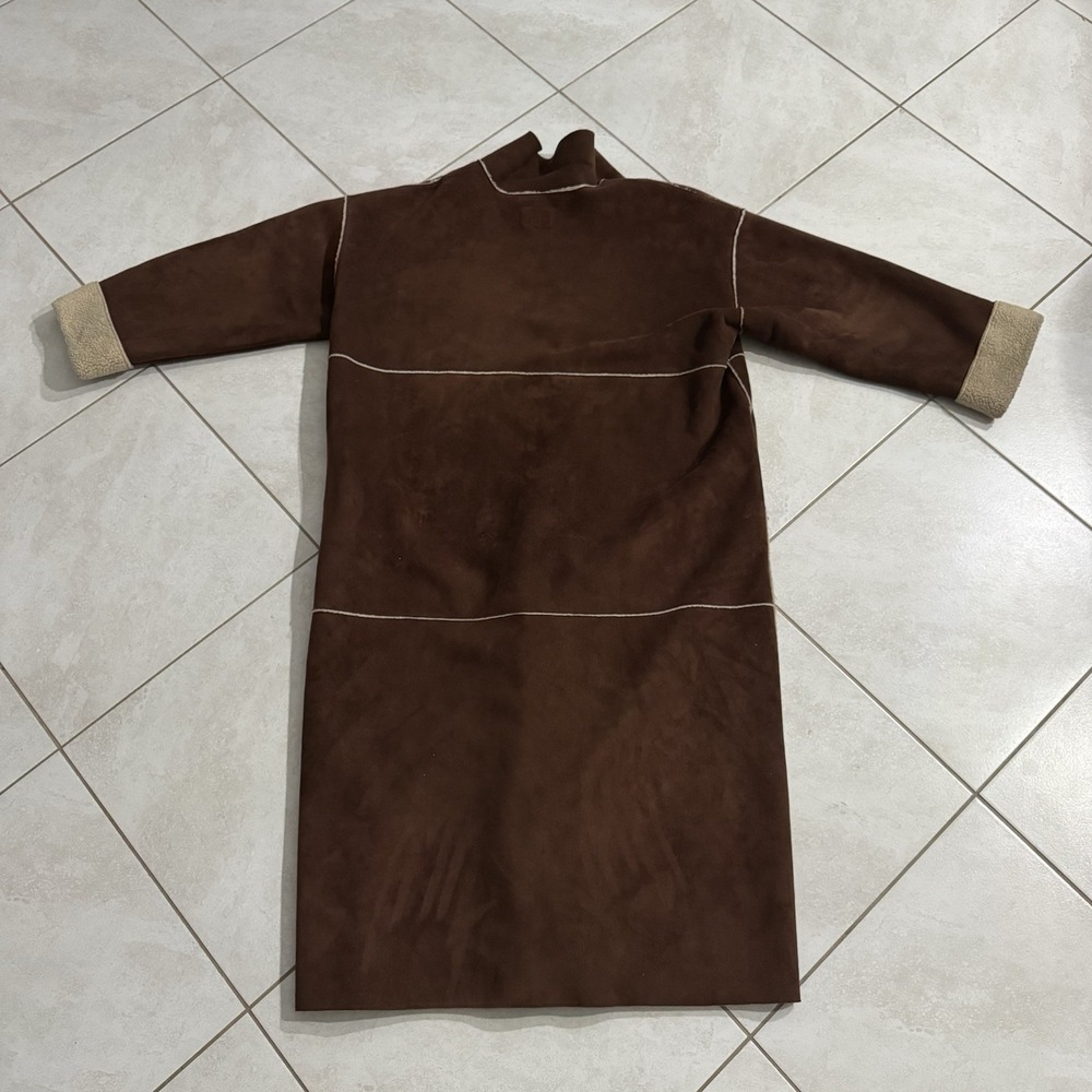 Lauren Ralph Lauren Coat Womens 3X Brown Faux Suede Shearling Long Country - Picture 5 of 8